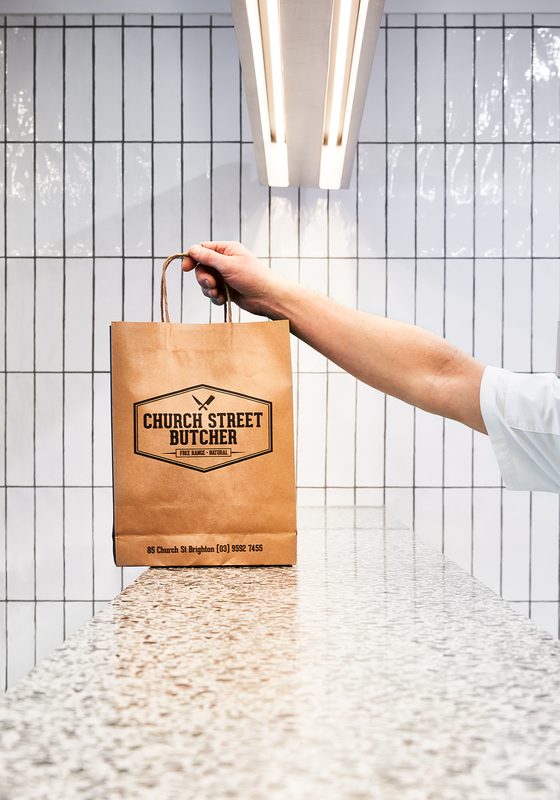 A Church Street Butcher paper bag, handed over the counter.
