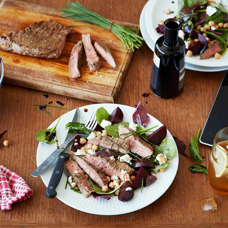 bbq beef beetroot chickpea salad