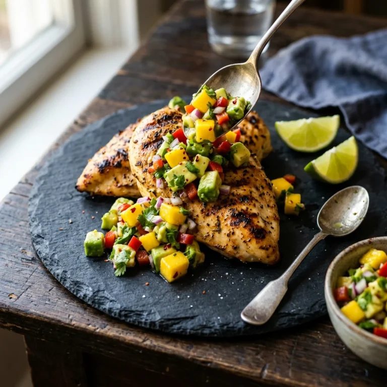 Grilled Chicken with Mango Avocado Salsa