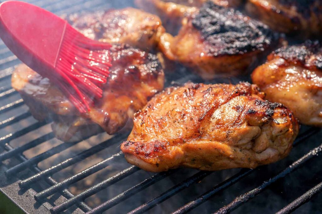 Grilled honey sriracha chicken thighs