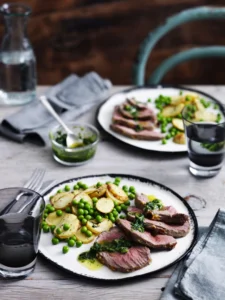 Lamb Mini Roast With Potatoes, Peas And Mint