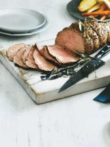 Roasted Beef Rib Eye Seasoned With Thyme And Sage