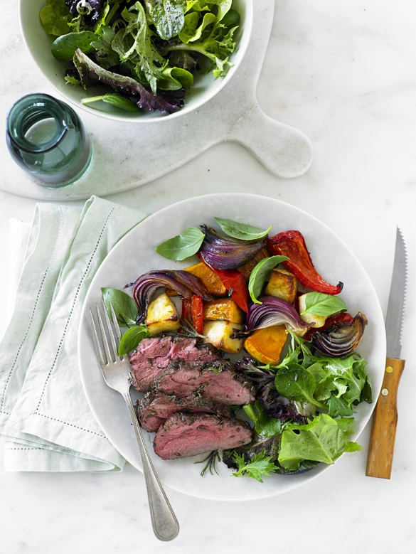 Rosemary Lamb Rump And Balsamic Roasted Vegetables