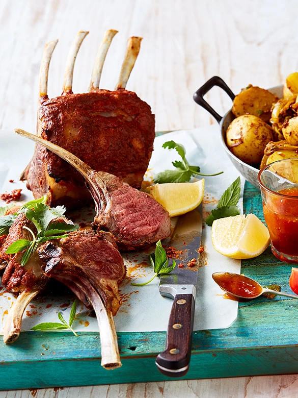 Tandoori Lamb Rack With Bombay Potatoes
