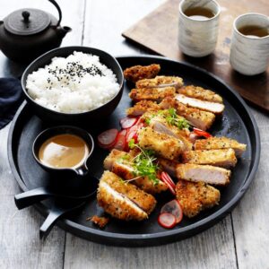 Tonkatsu Pork with Teriyaki Wasabi Dipping Sauce