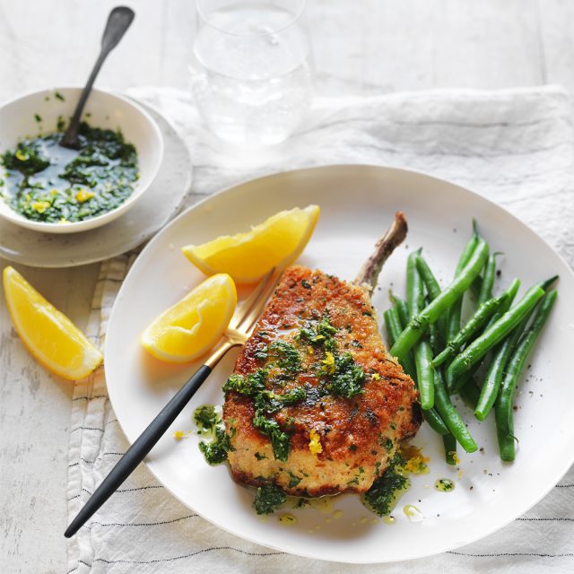 gremolata crumbed pork cutlet preview 640x640