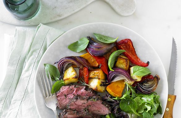 d5899 rosemary lamb rump with balsamic roasted vegetables and ha