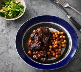 pedro ximinez braised beef cheeks with chick peas