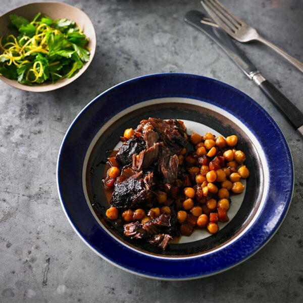 pedro ximinez braised beef cheeks with chick peas