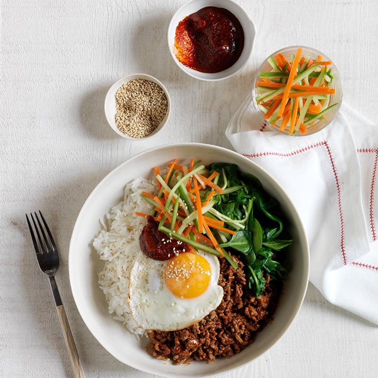 spicy beef mince rice bowl